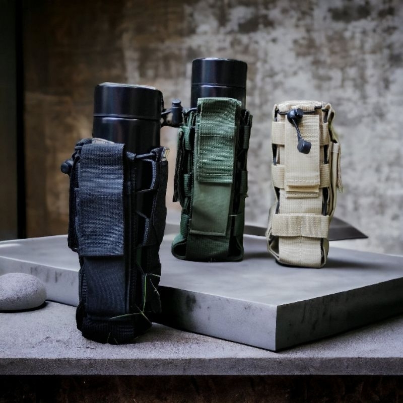Tas botol minum tactical pouch botol termos thremos tremosh tas pinggang kopel botol camping outdoor
