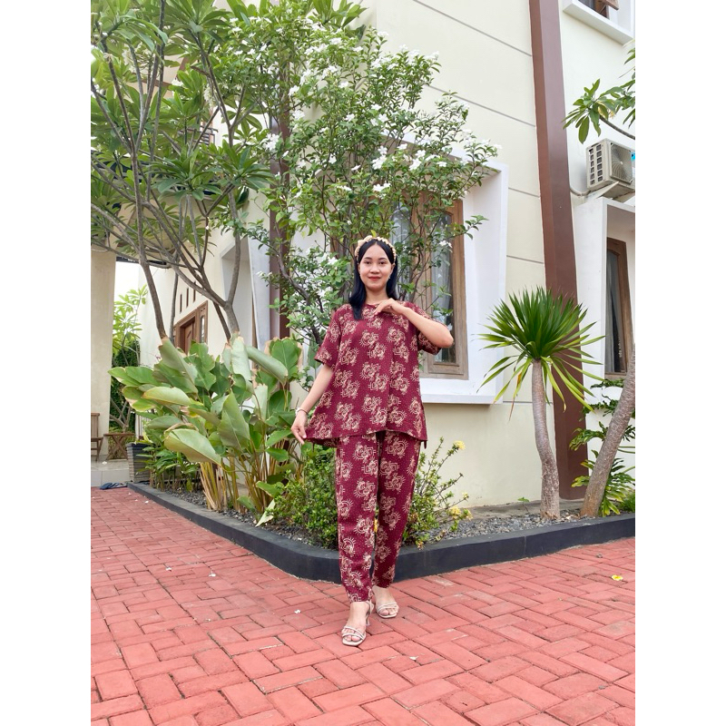 SETELAN WANITA KEKINIAN SETELAN CELANA PANJANG