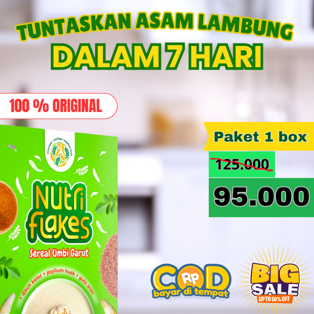 

NUTRIFLAKES Sereal Umbi Garut mengatasi masalah pencernaan 100% ORIGINAL
