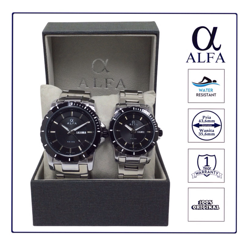 ALFA Jam Tangan Couple Sport Tahan Air 99019 Original