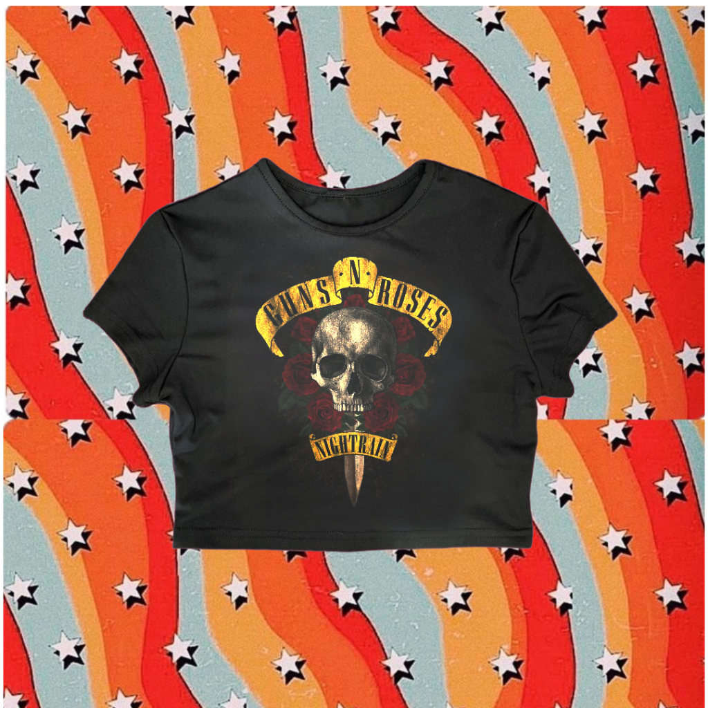 CROP TOP - GUNS N ROSES | CROP TEE WANITA | CROP TOP BAND | CROP TULISAN KATA KATA