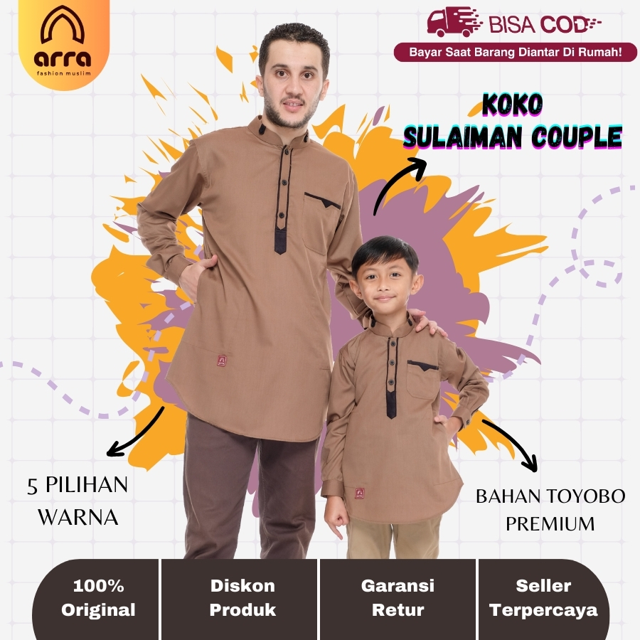 Baju Koko Couple Ayah dan Anak Premium Series Sulaiman Arra