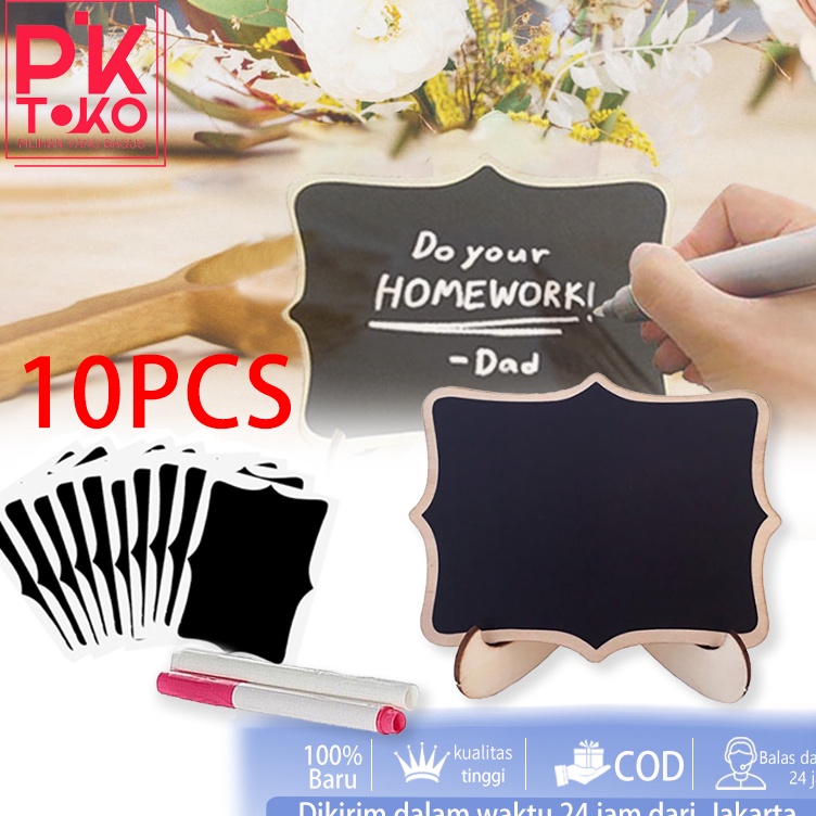 

Dapatkan 10pcs/Set Papan Tulis Kapur Kecil Papan Reserved Mini Chalkboard Papan Kapur Menu Cafe