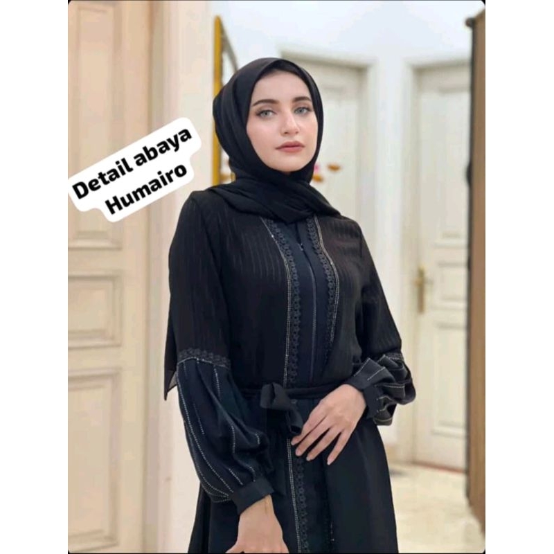 Abaya Humaira by Kak' Yam Collection Real Pict Original Abaya Hitam Mocca jet black Cholatta Green H