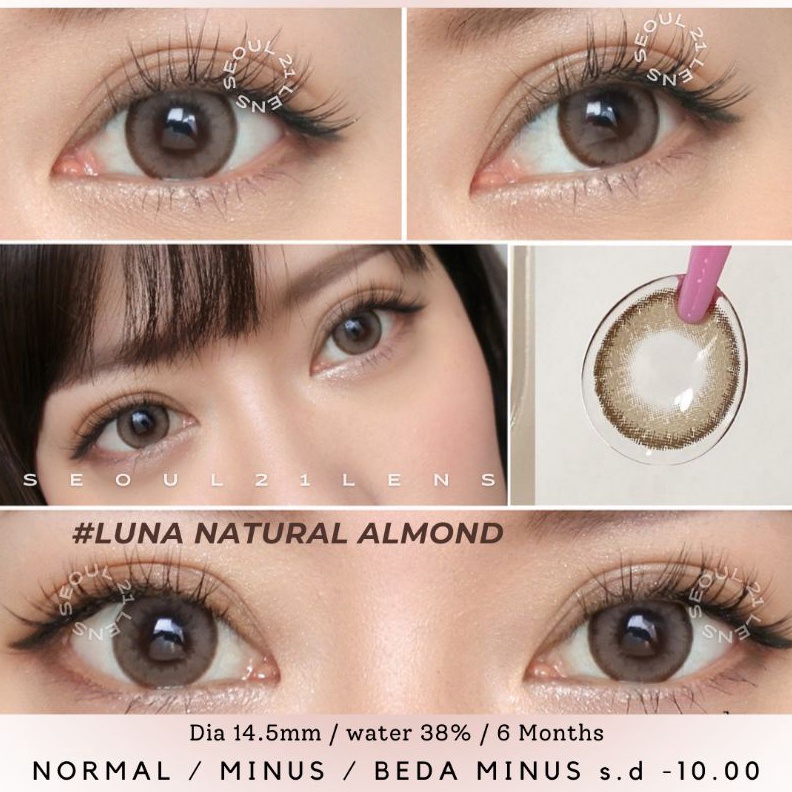✨ SOFTLENS EOS LUNA NATURAL ALMOND NORMAL MINUS s.d -10.00 Softlen KEMENKES gas 