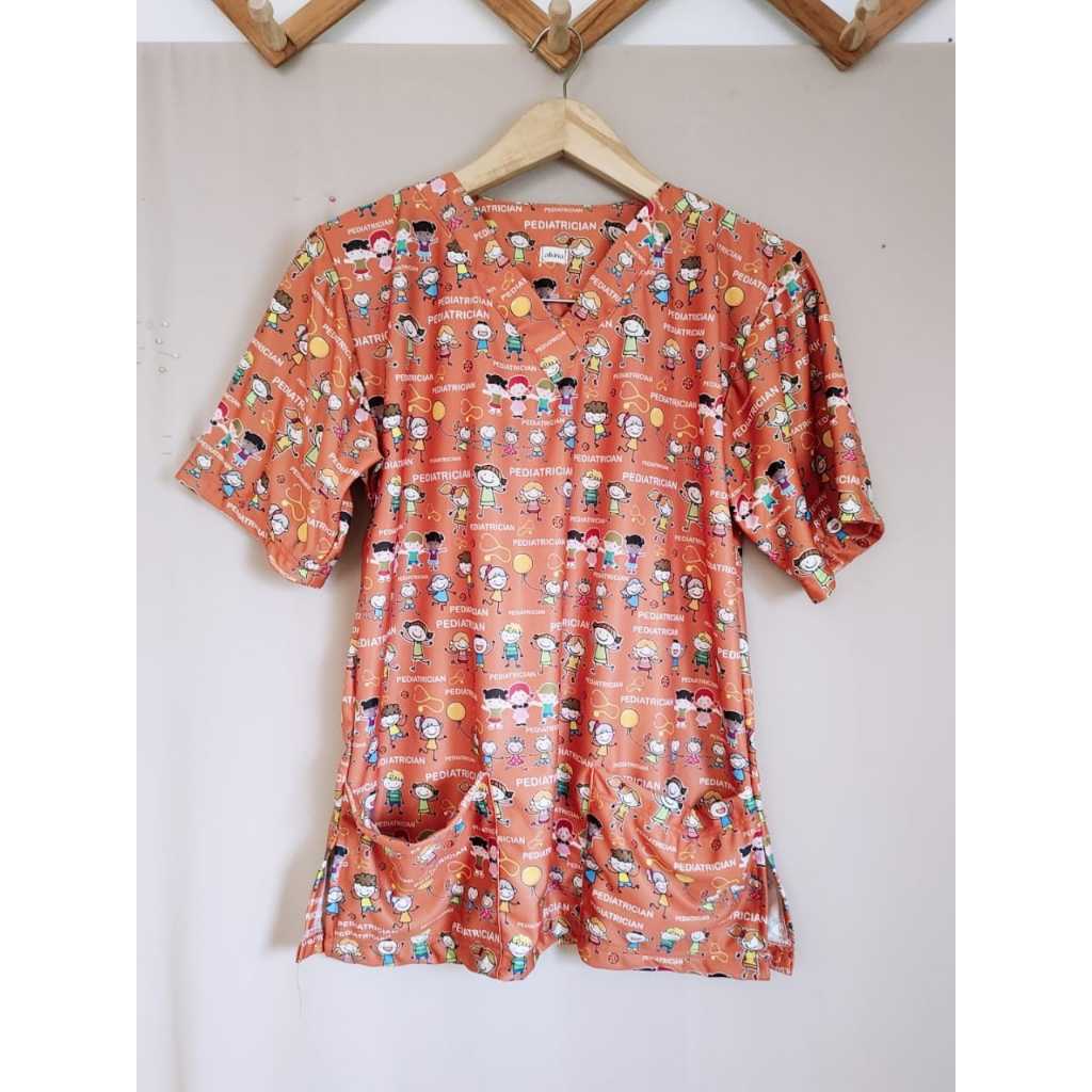 Baju jaga motif / Baju jaga / Baju dokter printing motif pediatrik