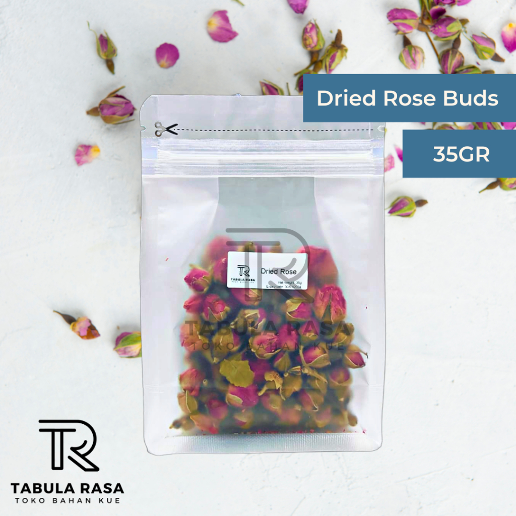 

Pure Dried Rose bud flower tea petal/ bunga mawar kering teh dekorasi kue cake decor