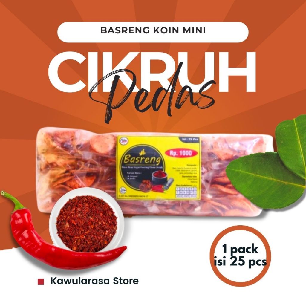 

Basreng Mini Koin Pedas Cikruh Oma Rawit - 1 pack isi 25 pcs