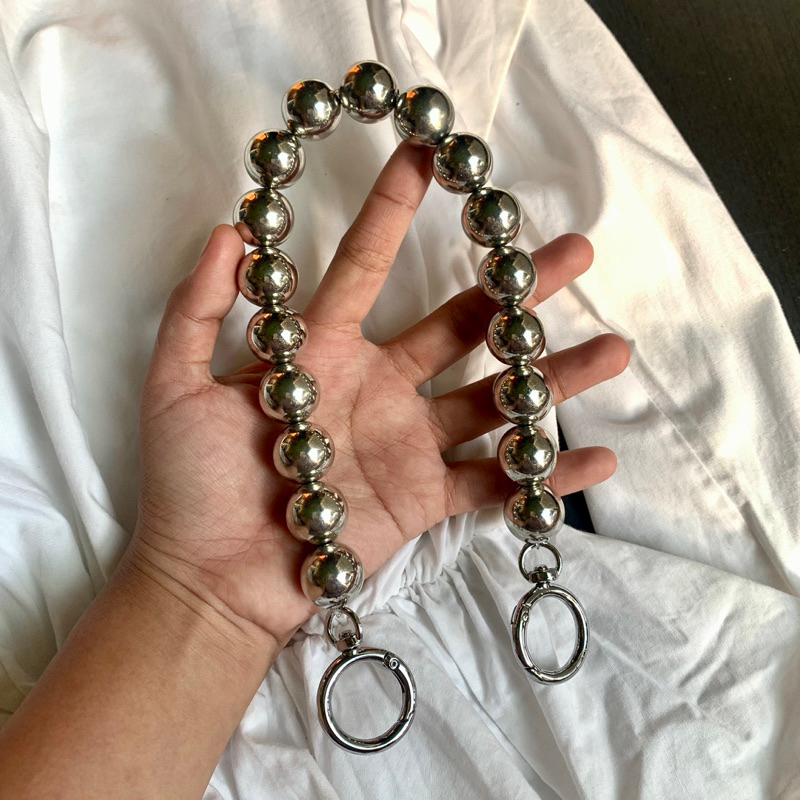 STRAP TAS MUTIARA SILVER CHROME (18mm) CANTOLAN BULAT