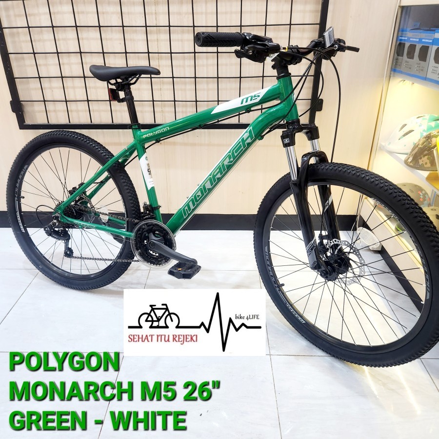 SEPEDA MTB POLYGON MONARCH M5 GREEN - WHITE 26" 3x7 SPEED