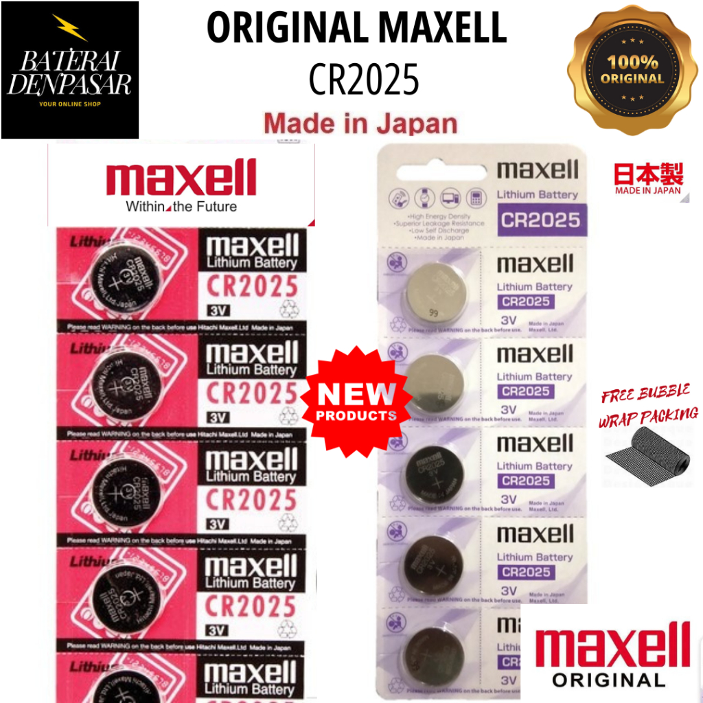 Original Baterai 2025 CR 2025 CR2025 Lithium 3V Maxell ORIGINAL Japan