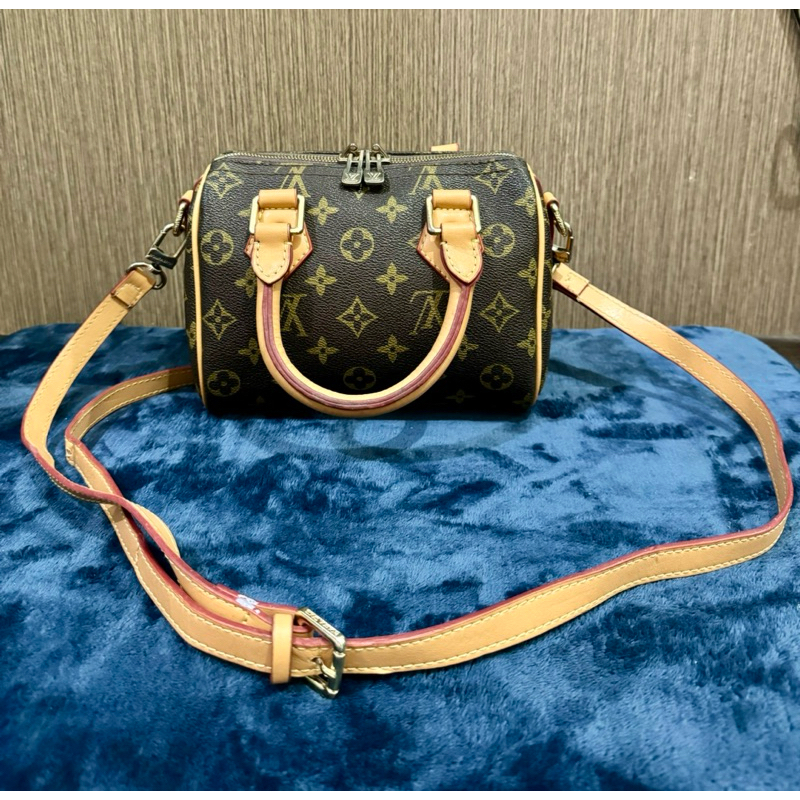 Tas branded L*V elpong kulit asli mix monogram speedy bag mini best seller