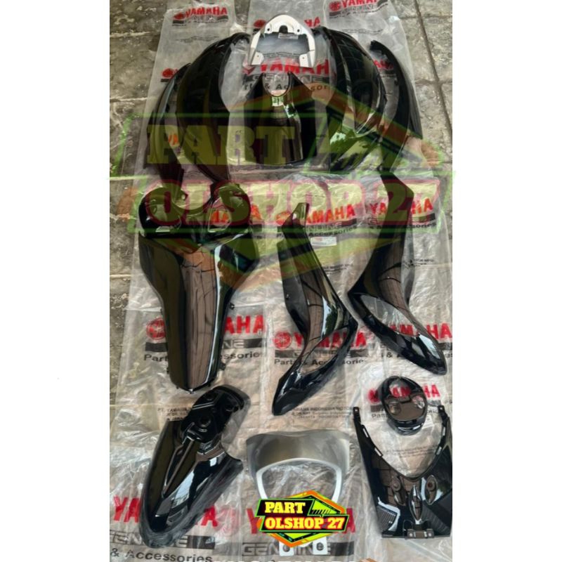 PAKET FULL SET BODY HALUS (14 PCS) FINO FI 125 HITAM GLOSSY ASLI ORIGINAL YAMAHA