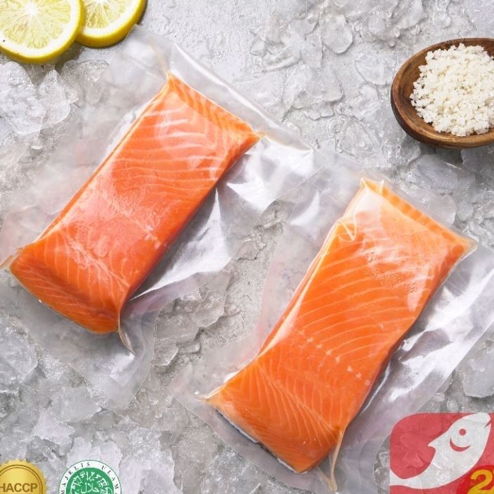 

MODEL FYF772 Salmon Fillet 200gr Portion Cut Tengah / Premium Quality / Sashimi Grade / Seafood 22
