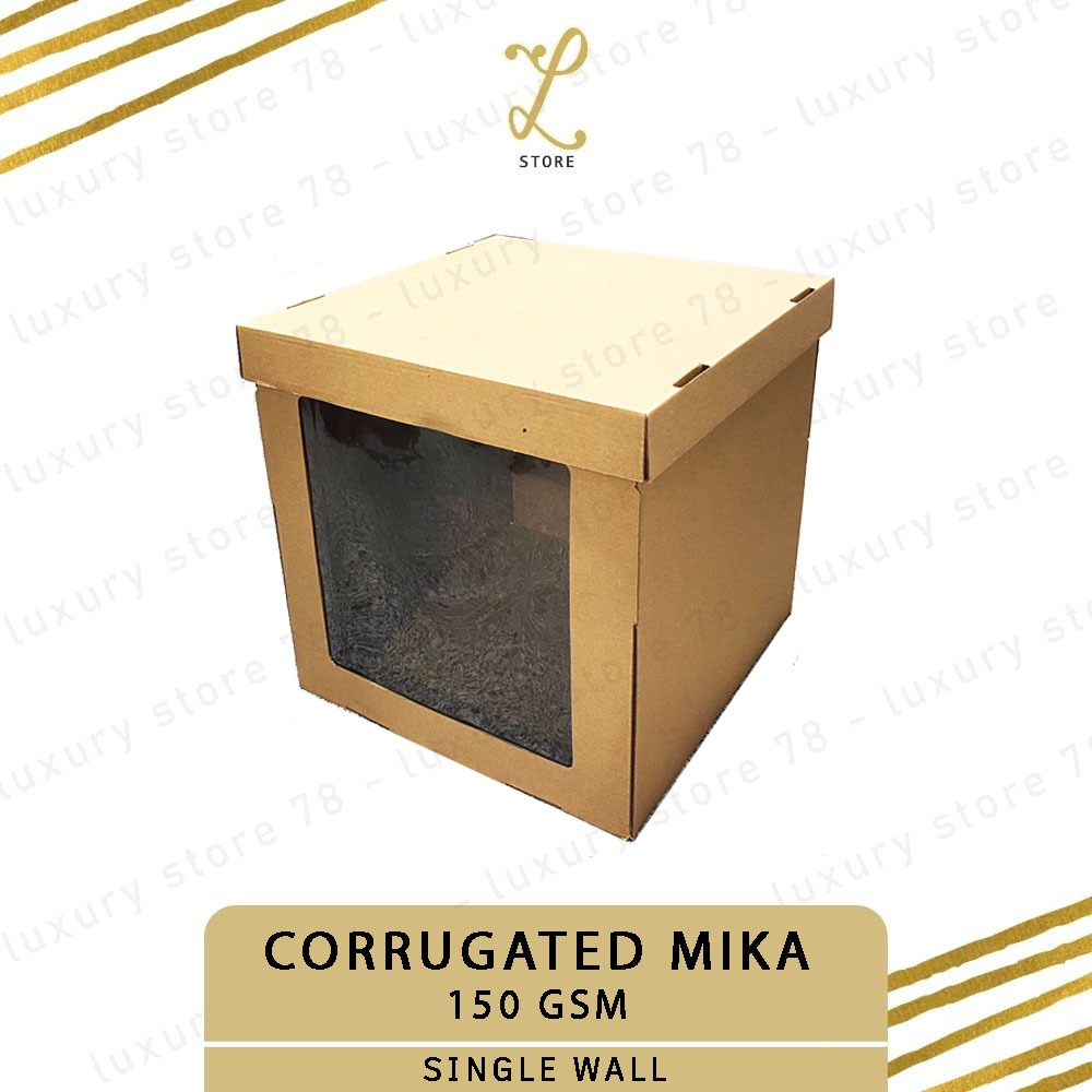 

[30X30X30 CM] (5 pcs) DUS CORRUGATED JENDELA MIKA | Box Tart Kue Ulang Tahun - Box Kue Tart Tinggi - Dus Kue Large Eflute - Dus Kokoh