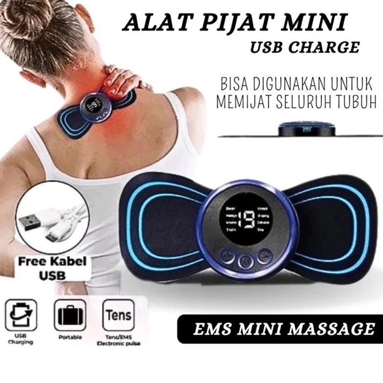 Alat Pijat Punggung EMS Alat Pijat Leher Elektrik Alat Terapi Pinggang Akupunktur Pengisian Meningka