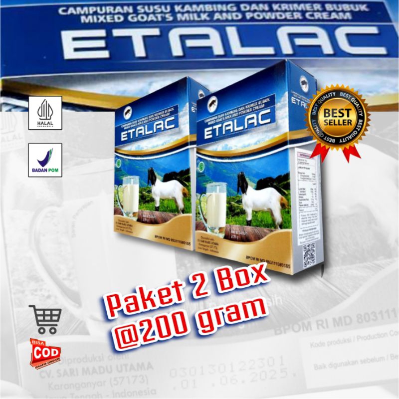 

SUSU KAMBING ETAWA BUBUK TANPA GULA ( Paket 2 Box @200 gram )