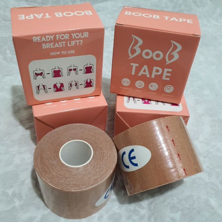 MODEL QH563 JdF Shop - Bra Tape / Body Tape / Boob Tape Cotton Katun Elastis Kain Berperekat Plester