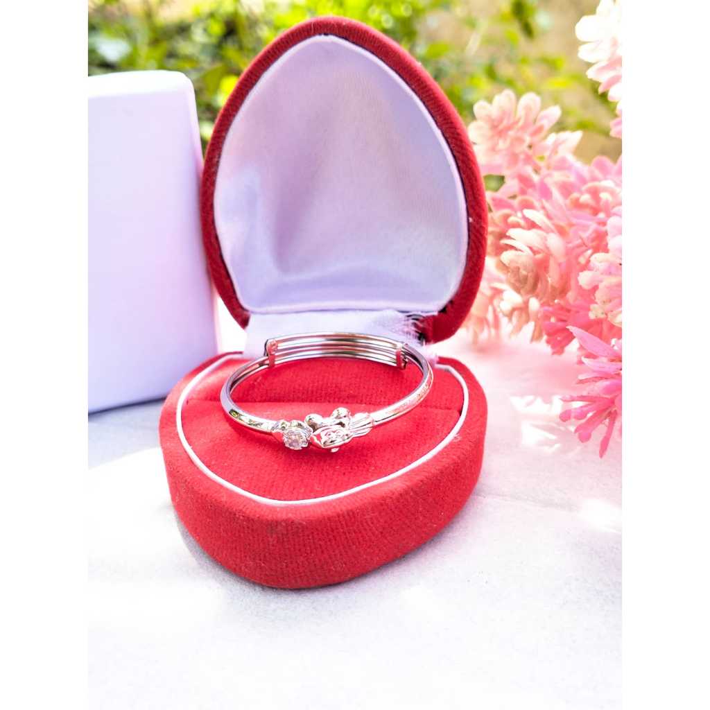 Gelang Bayi Mata Satu Emas Putih Asli Gelang Tangan Anak Bayi Baru Lahir Gelang Bangle Fashion Anak 