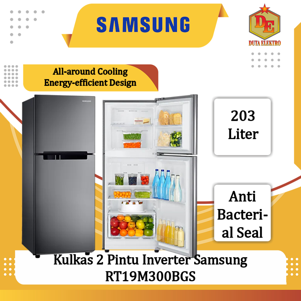 Kulkas 2 Pintu Samsung RT 19 M300BGS Digital Inverter