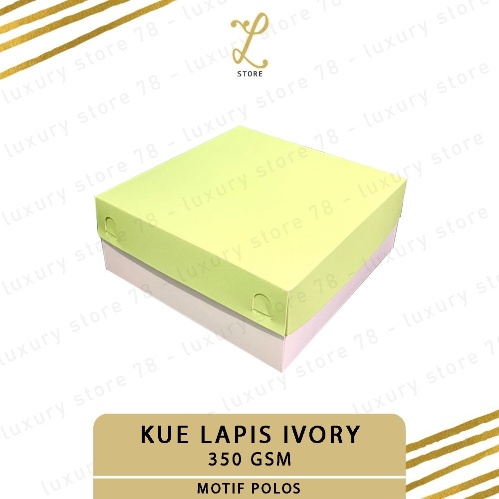 [18X18X8 CM] (10 pcs) DUS KUE LAPIS POLOS IVORY | Box Kue Lapis Mini - Dus Korean Cake - Box Bento C