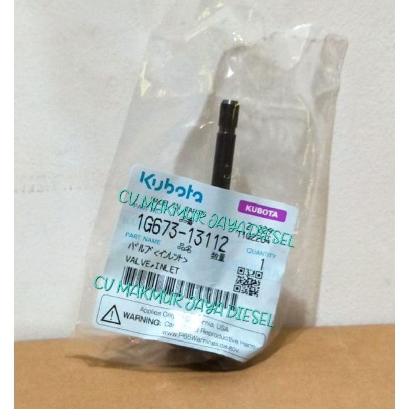 Valve Intake/Klep Minyak D1105 1G673-13112 Kubota