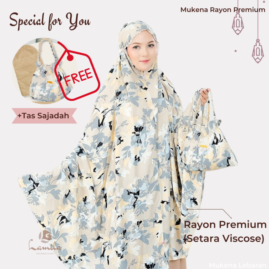 Mukena Lebaran Rayon Premium Jumbo Terbaru 2024 Dewasa Set Tas Sajadah Lembut  Adem Nyaman Rukuh Muk