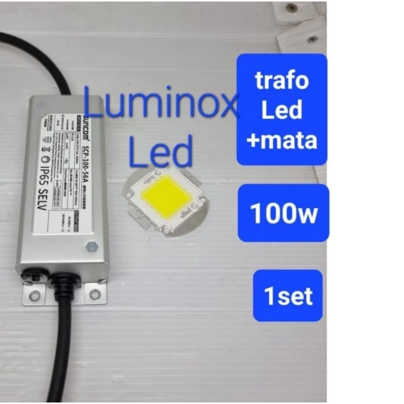 mata led cob 100w + trafo 100watt driver led 100 watt 1set