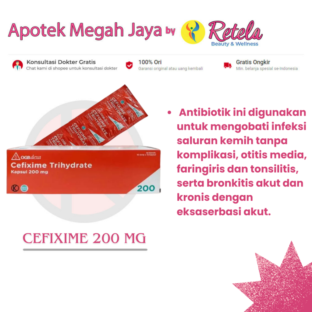 Cefixime 200 mg 10 Kapsul