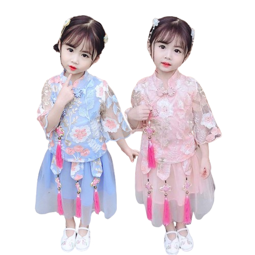 Setelan Cheongsam anak perempuan/ Setelan Imlek anak xiaomei Import