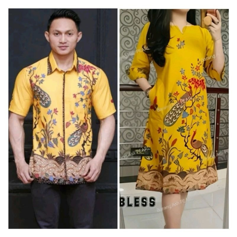 Couple batik merak kuning