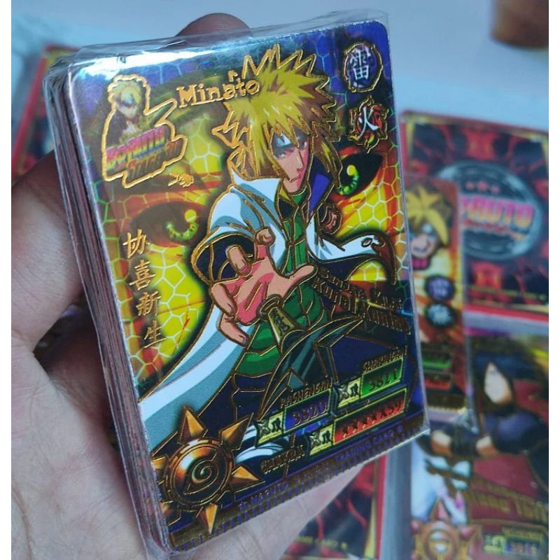 Mainan Kartu Boruto Isi 21 Pcs Ada Kartu Warna Emas Nya / Mainan Kartu Karakter Anime