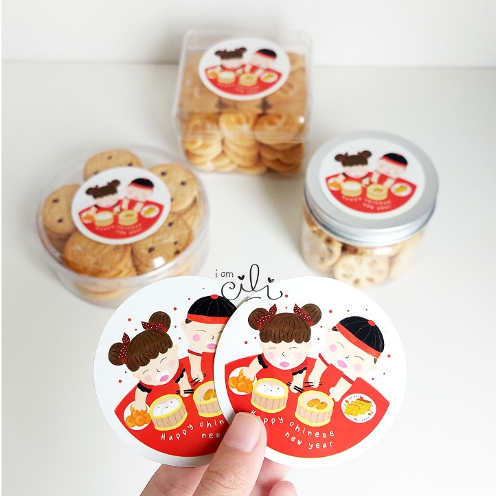

(SCNY029/SCNY030) Stiker Imlek Cny Sincia SIBLINGS untuk toples paperbag dus kotak iamcili [32 pcs]