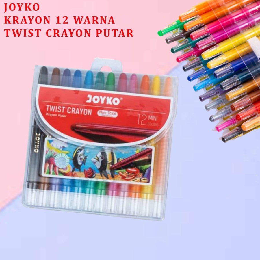 

Crayon Putar Mewarnai * Joyko * Twist Oil Pastel * Krayon 12 Colors