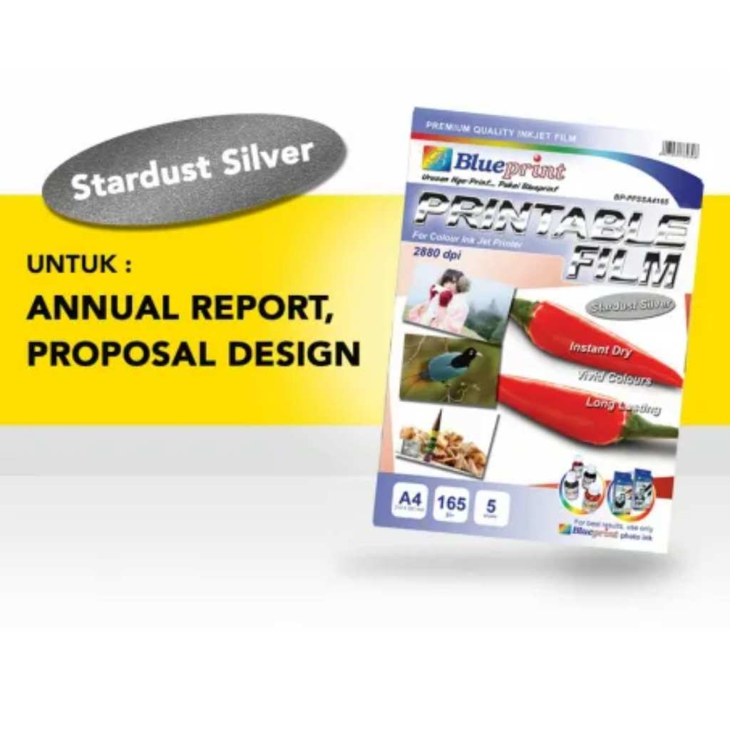 

Kertas Film Stardust Silver Printable Film BLUEPRINT A4