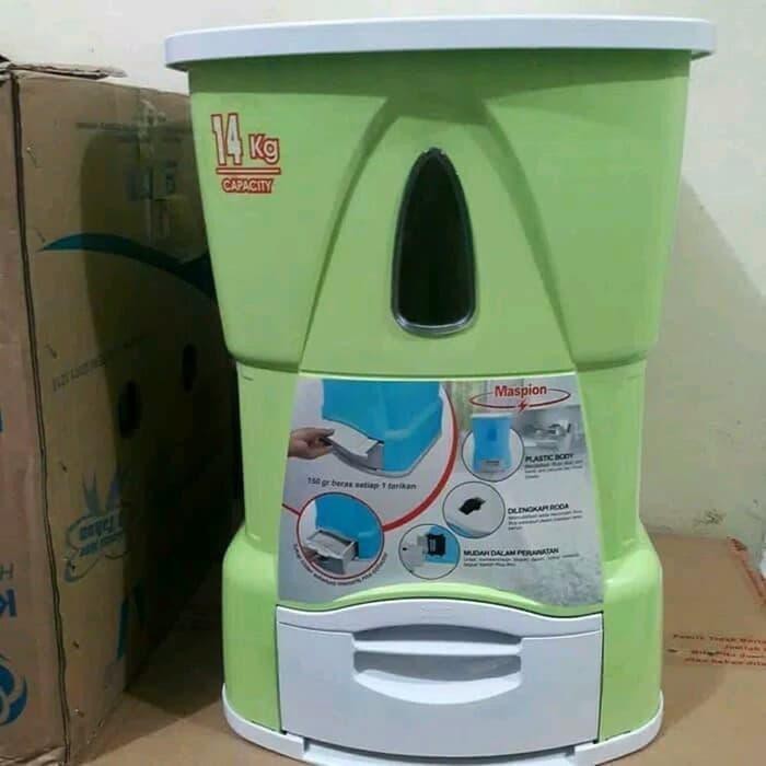 Maspion Rice Box MRD 1400 AP hijau kapasitas 14 Kg Tempat Beras Maspion MRD-1400 AP hijau