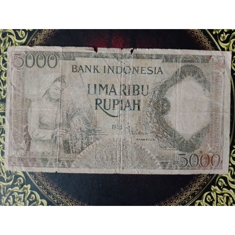 Uang 5000 seri pekerja 1958 fine