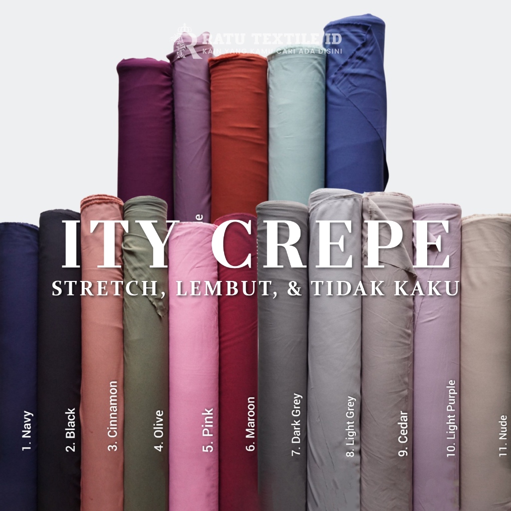 Kain ITY Crepe ITY Crep dan Moss Crepe MossCrepe WollyCrepe Wolli Crepe Wolly Crepe