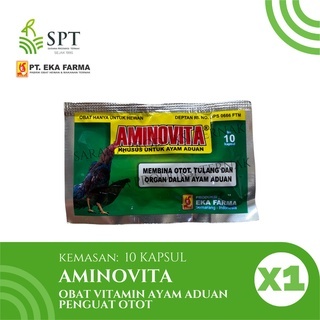 AMINOVITA OBAT VITAMIN AYAM ADUAN PENGUAT OTOT 10 KAPSUL EKA FARMA