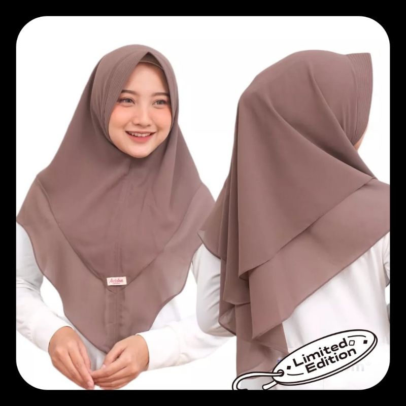 Hijab Khimar Mini 2 Layer Ceruti Babydoll Pad Busa Antem Jilbab Instan