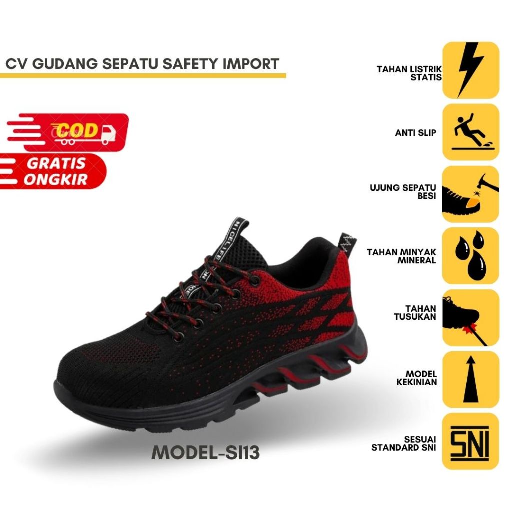 Sepatu Safety Shoes Proyek Import Pria Wanita Original Casual SI13