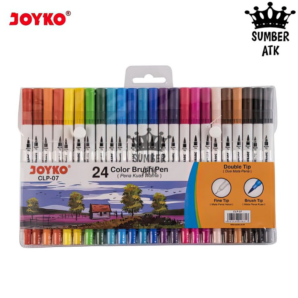 

Harga termurah Color Brush Pen Pena Kuas Warna Joyko CLP-07 24 Warna Color DBP-24 9W0