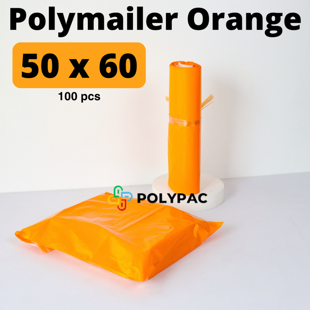 Polymailer Orange [50x60] isi 100 pcs - Polymailer Lem Warna Oren