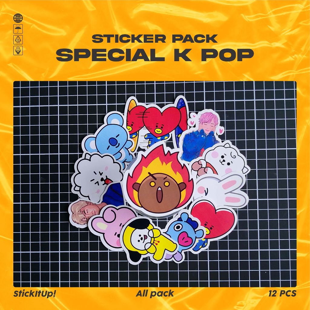 Stiker Pack Special KPop Colorfull Keren Untuk Koper Laptop Skateboard