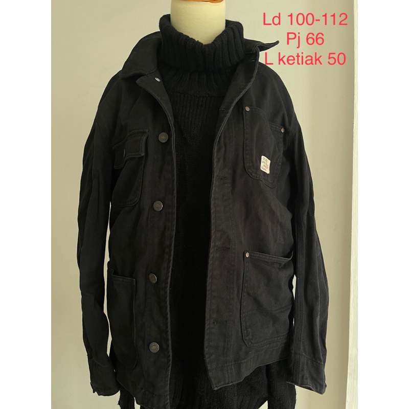 Spao denim jacket pria jaket denim pria warna hitam