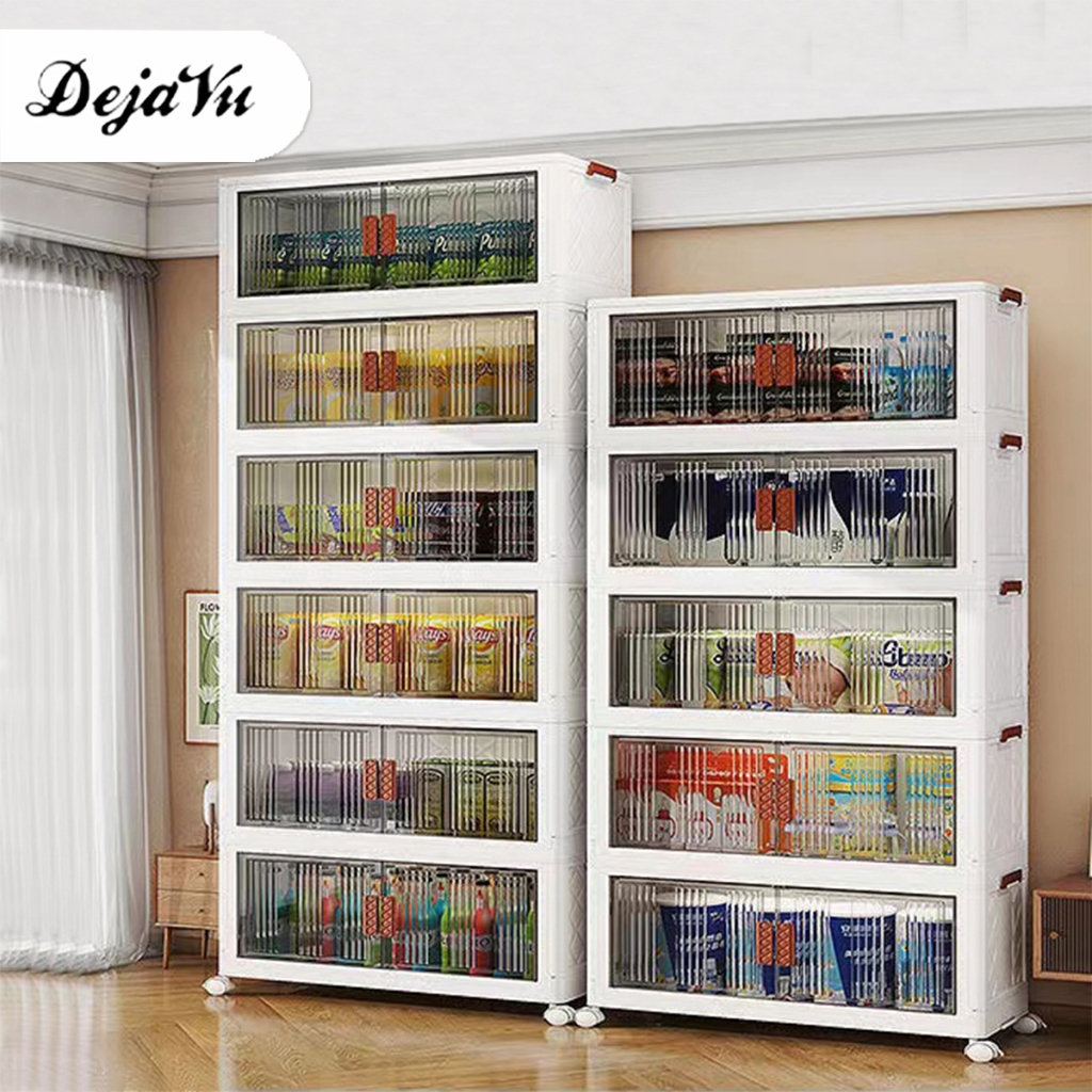 Dejavu Lemari Plastik 2/3/4 Tingkat/Lemari Pakaian Anak Tempat Penyimpanan Mainan/Snack/Baju Serbagu