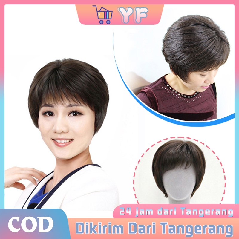 Wig Wanita Rambut Asli Hair Toupee Wanita Rambut Asli Wig Kemoterapi Wanita Untuk Wanita Paruh Baya