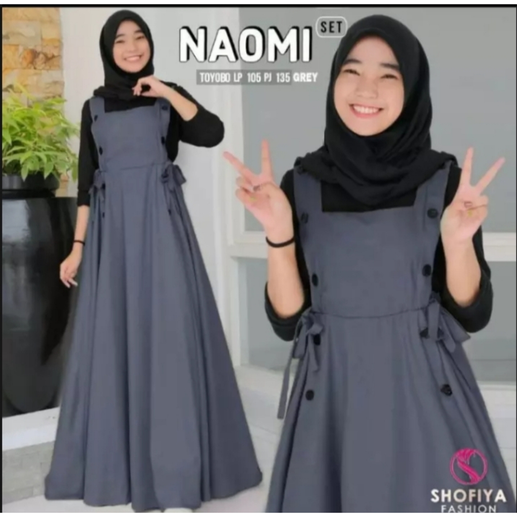 naomi set overall / gamis overall anak perempuan / gamis overall anak terbaru2023 model terbaru / gamis anak tanggung / gamis anak perempuan umur 11 12 tahun kekinian