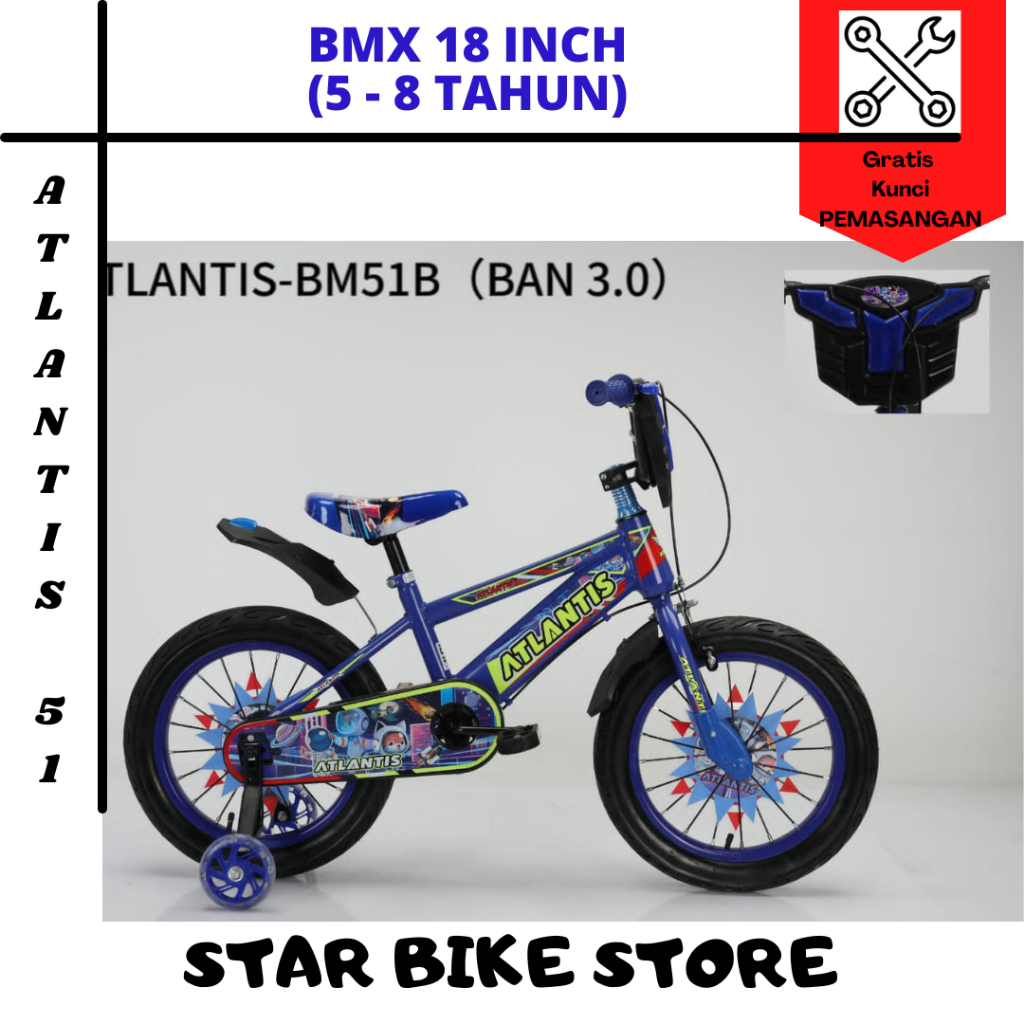 sepeda anak laki laki 18 inch BMX ATLANTIS dan CENTRUM dan FOSTER