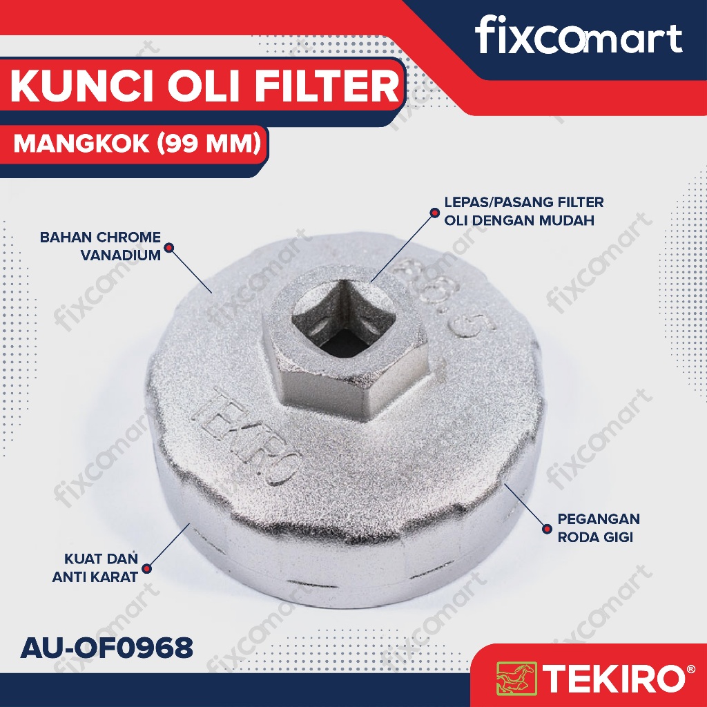 Tekiro Kunci Oil Filter Mangkok 99 Mm / Oil Filter Colt Diesel, Panther